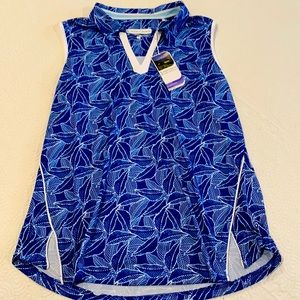 Womens Pebble Beach brand sleeveless golf shirt,  new with tags attached.